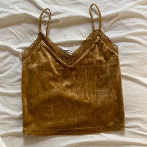 Gold velvet tank top
